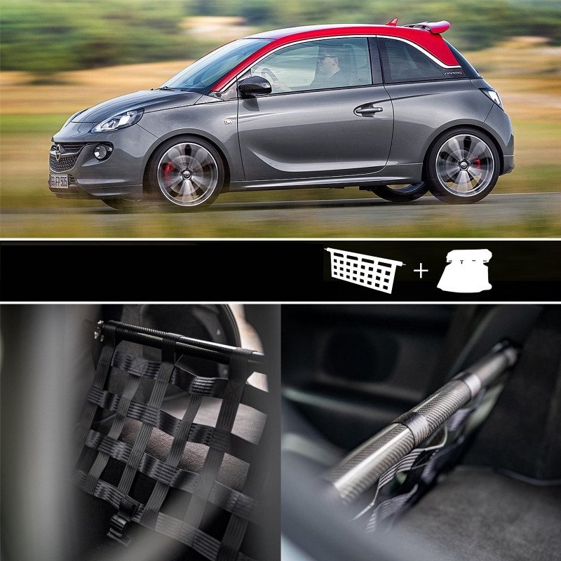 Clubsport Komplettset - Strebe mit Netz und Teppich für Opel Adam S